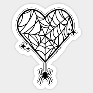 Spiderweb Heart Sticker